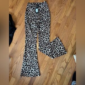 Leopard Print Flare Pants